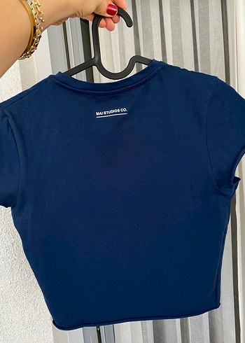 Zara Kadın Lacivert Kısa Kollu Basic Tişört