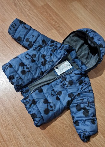 Kapüşonlu Erkek Çocuk Mavi Mont - Görsel 2