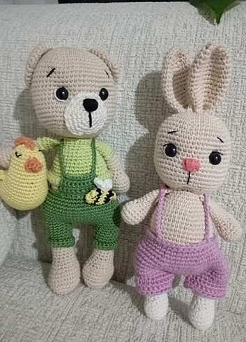 Amigurumi ayıcık ve tavşan