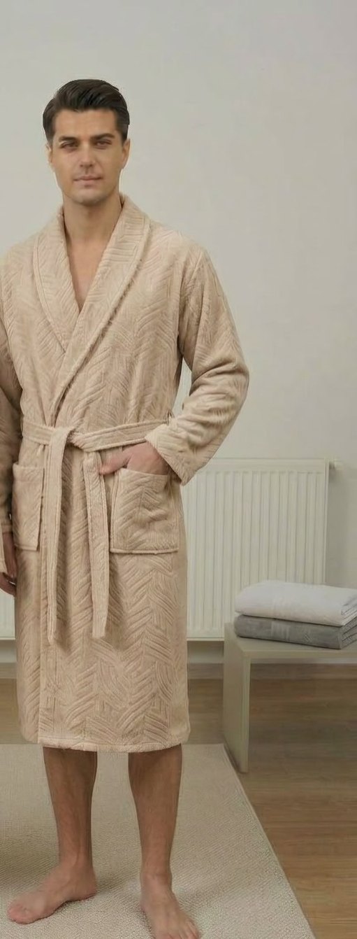 Koyu Bej Unisex Bornoz — görsel 2/3
