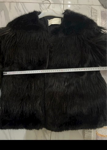 Gri Kadın Kürk Detaylı Midi Boy Ceket - Görsel 7