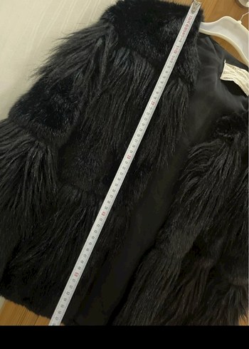 Gri Kadın Kürk Detaylı Midi Boy Ceket - Görsel 6