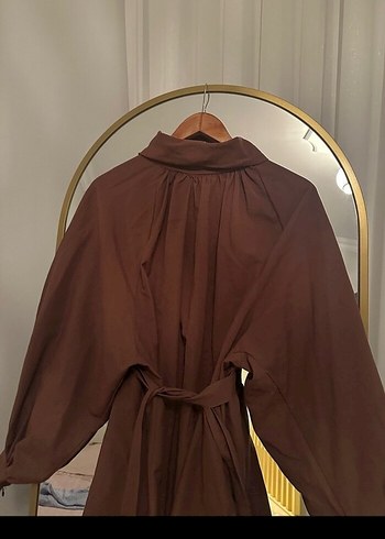 Kadın Kahverengi Midi Salaş Elbise - Görsel 4