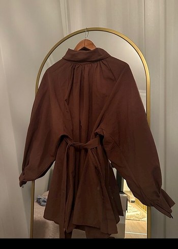 Kadın Kahverengi Midi Salaş Elbise - Görsel 5