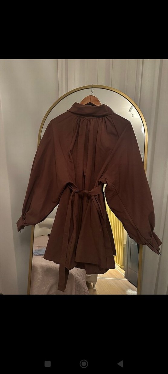 Kadın Kahverengi Midi Salaş Elbise - Görsel 2