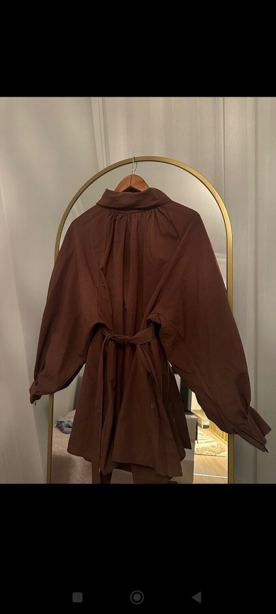 Kadın Kahverengi Midi Salaş Elbise - Görsel 5