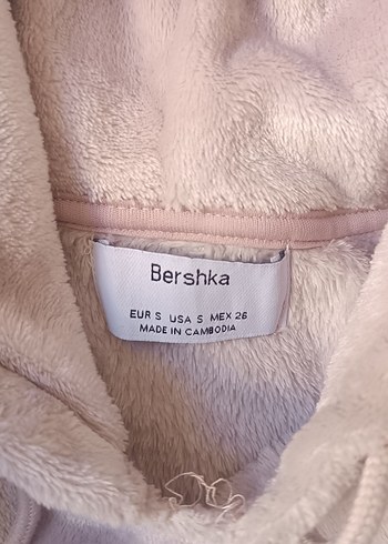Bej Kadın Kapüşonlu Peluş Sweatshirt - Görsel 3