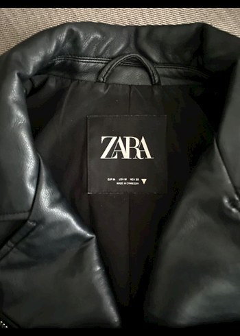 Zara Siyah Kemerli Deri Biker Ceket - Görsel 4