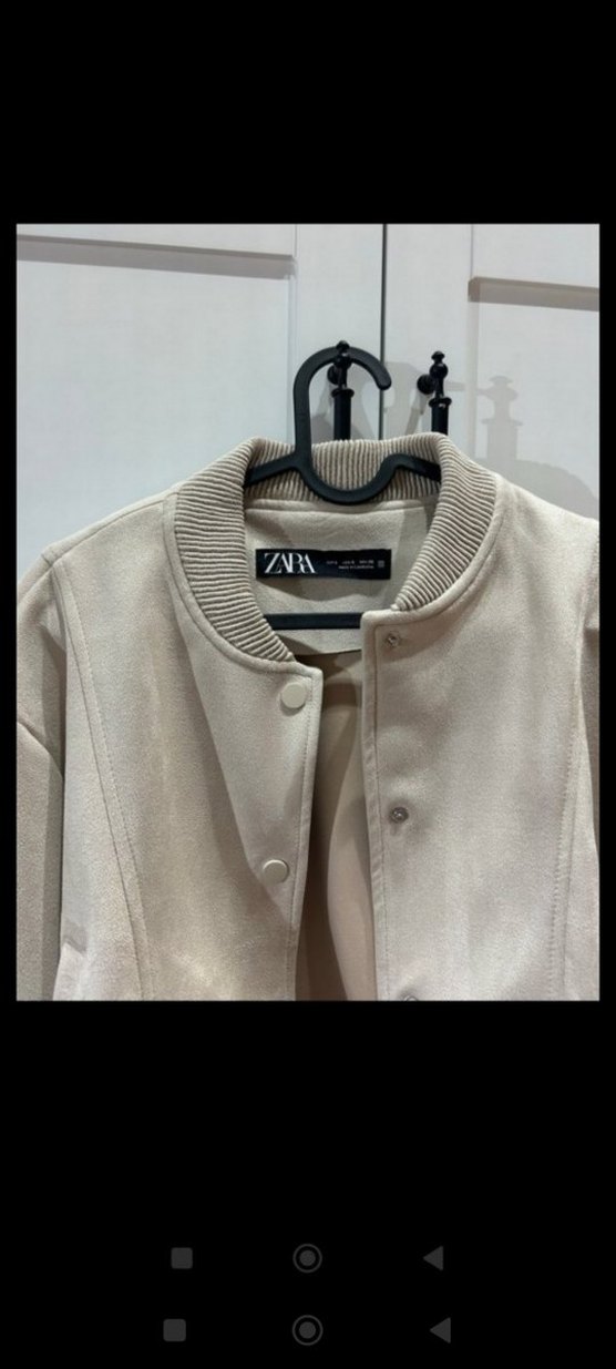 Bej Süet Düğmeli Kadın Ceket - Görsel 5