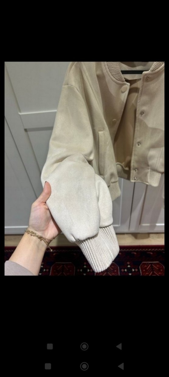 Bej Süet Düğmeli Kadın Ceket - Görsel 4