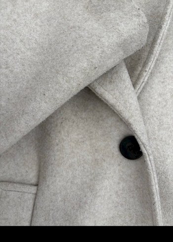 Tek Düğmeli Bej Kaban - Görsel 5