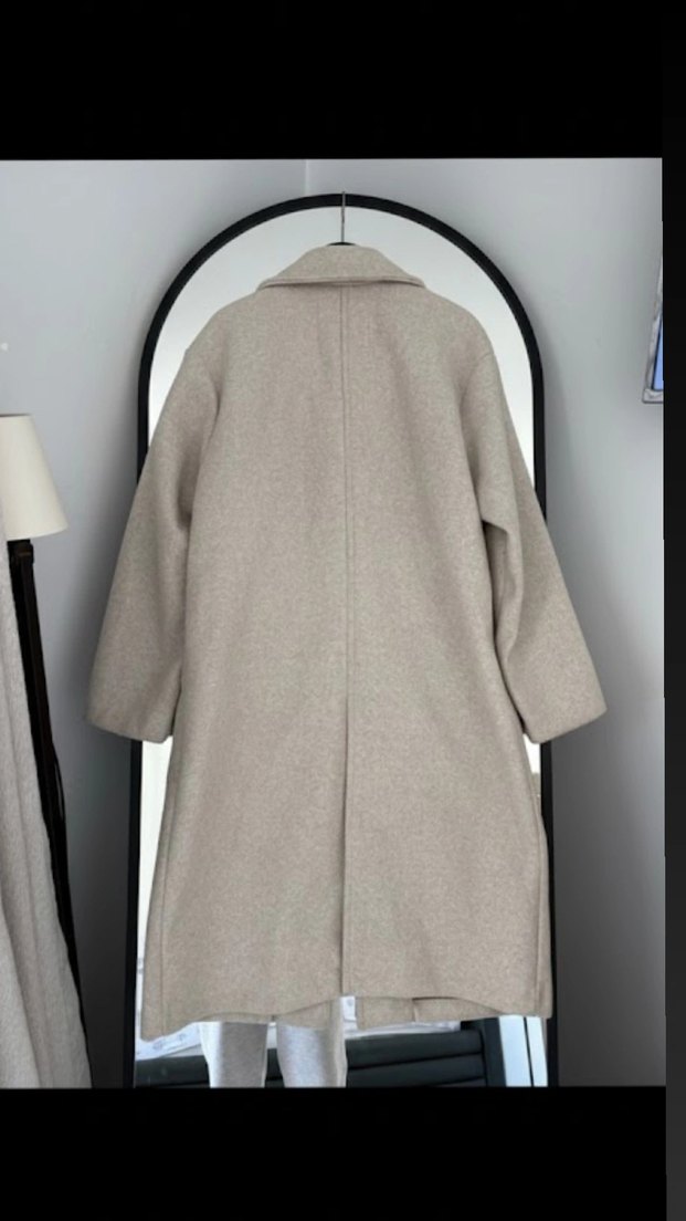 Tek Düğmeli Bej Kaban - Görsel 2