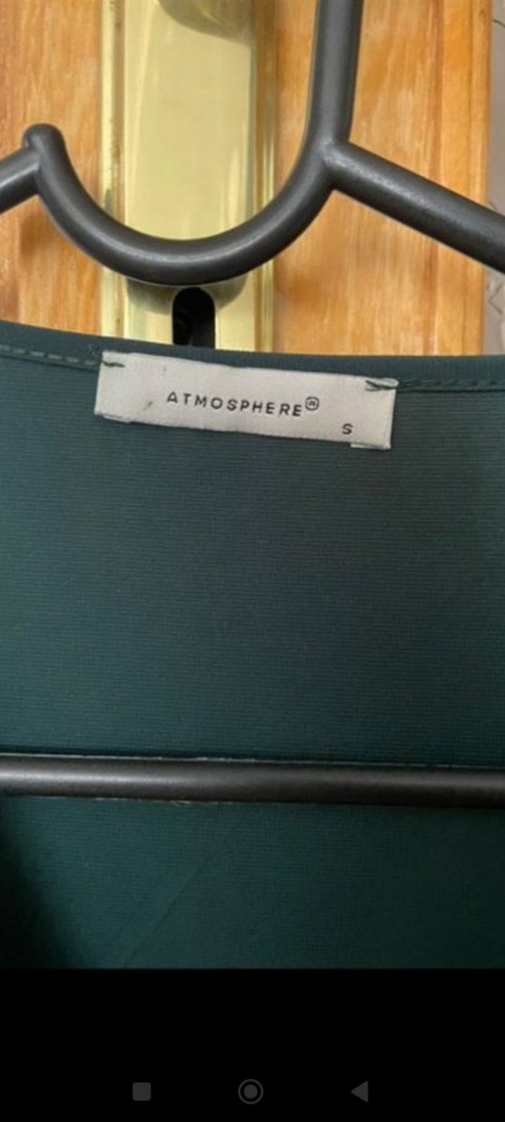 Yeşil V Yaka Drapeli Uzun Kollu Bluz - Görsel 4