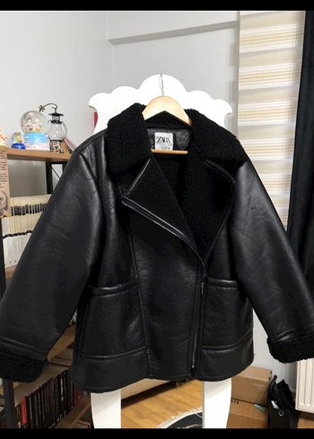 Siyah Kürklü Midi Deri Ceket - Görsel 2