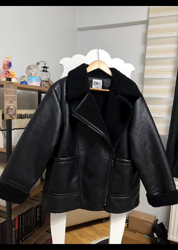 Siyah Kürklü Midi Deri Ceket - Görsel 4