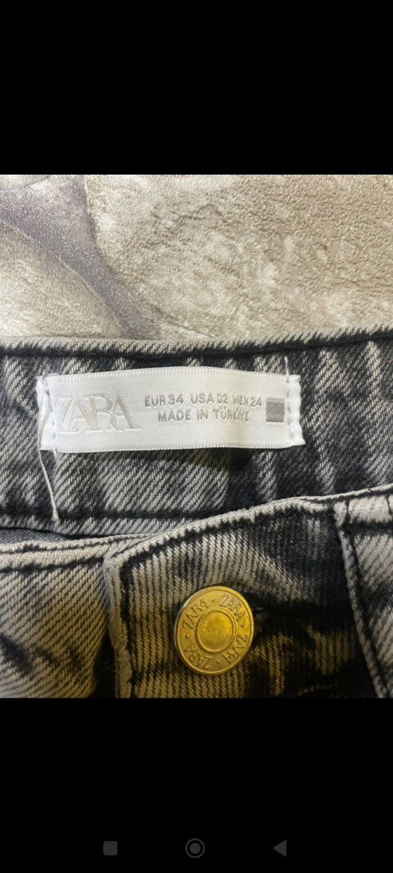 Gri Bol Kesim Midi Kot Pantolon - Görsel 3