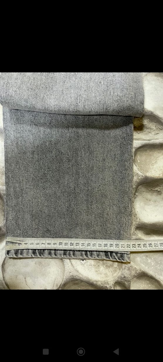 Gri Bol Kesim Midi Kot Pantolon - Görsel 5