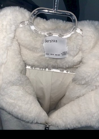 Kürklü Beyaz Kadın  peluş Ceket - Görsel 3