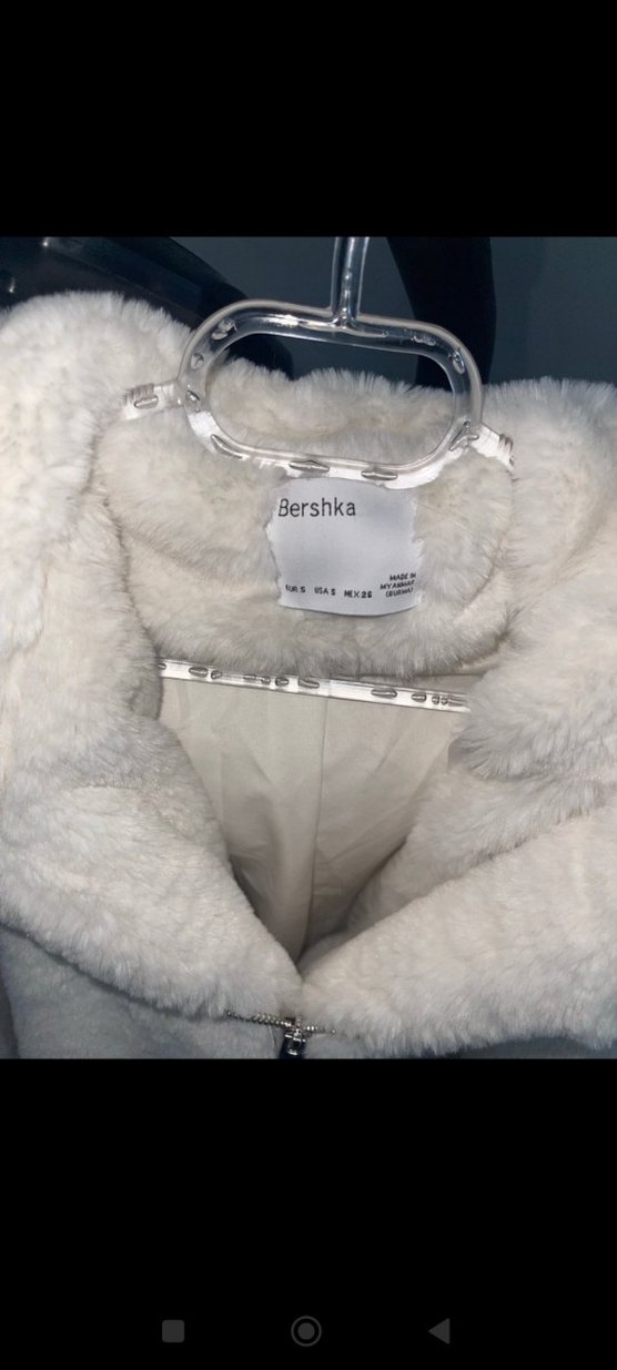 Kürklü Beyaz Kadın  peluş Ceket - Görsel 3