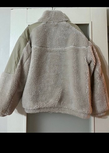 Kadın Bej Peluş Uzun Kollu Ceket - Görsel 6