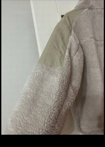 Bej Kadın Midi Boy Peluş Ceket - Görsel 3
