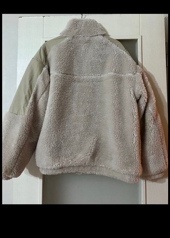 Bej Kadın Midi Boy Peluş Ceket - Görsel 6