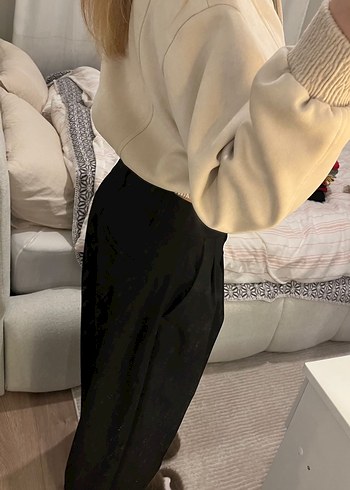 Bej Kadın Süet Bomber Ceket - Görsel 4