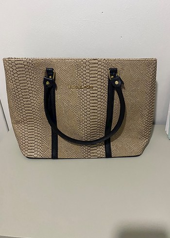 Michael Kors Bej Yilan Desenli Sik Tote Canta