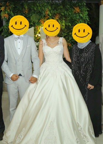 Fransız Dantelli Saten Gelinlik - Görsel 6