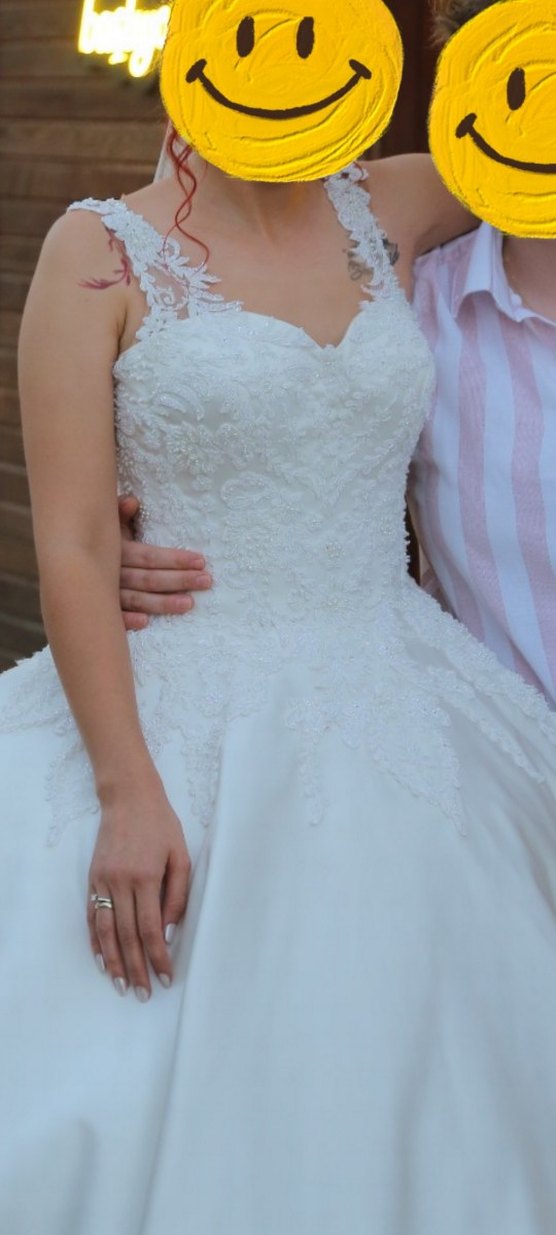 Fransız Dantelli Saten Gelinlik - Görsel 5