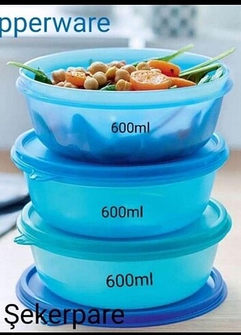 Tupperware tupperware şekerpare 600 ml 3 lü