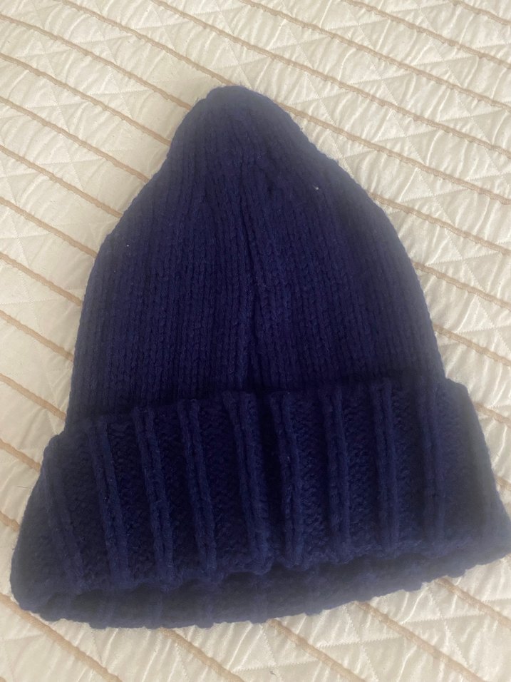 Mavi Kürklü Kadın Örgü Bere - Görsel 3