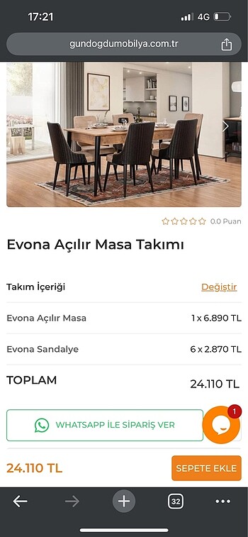 Masa sandalye takımı