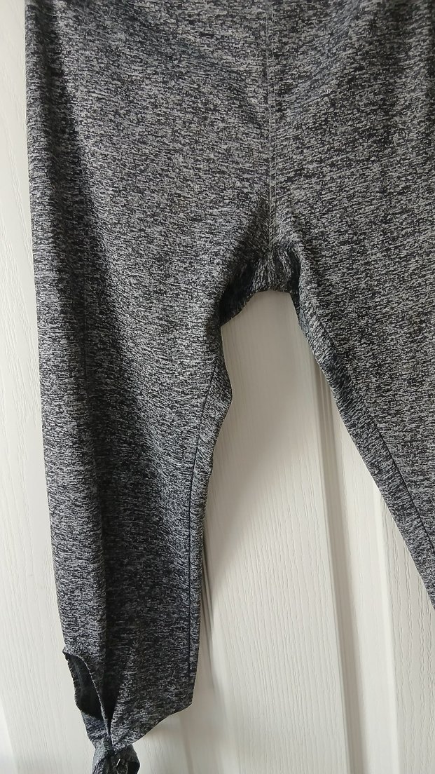 Gri Spor Esnek Midi Tayt - Görsel 3
