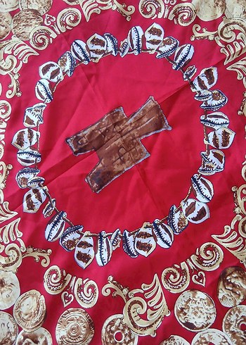 Bordo Zincir Detaylı Bohem Kadın eşarp - Görsel 4