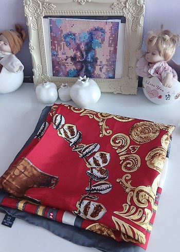 Bordo Zincir Detaylı Bohem Kadın eşarp - Görsel 5