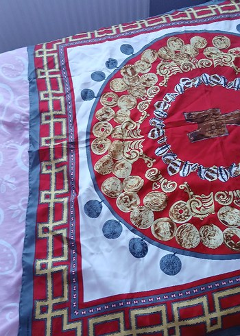 Bordo Zincir Detaylı Bohem Kadın eşarp - Görsel 2