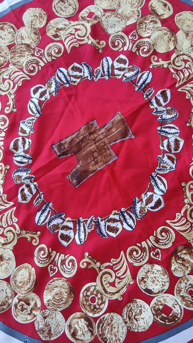 Bordo Zincir Detaylı Bohem Kadın eşarp - Görsel 4