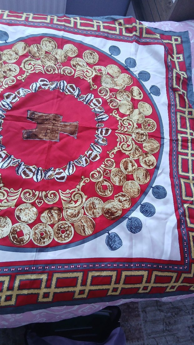 Bordo Zincir Detaylı Bohem Kadın eşarp - Görsel 3