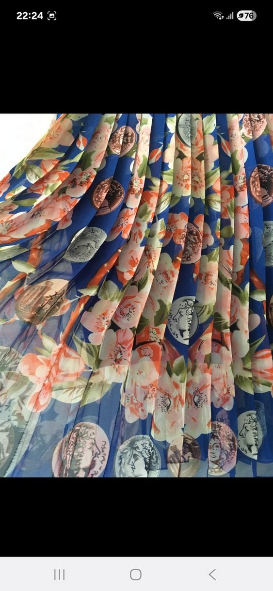 Renkli Desenli Piliseli midi Kadın Etek - Görsel 2