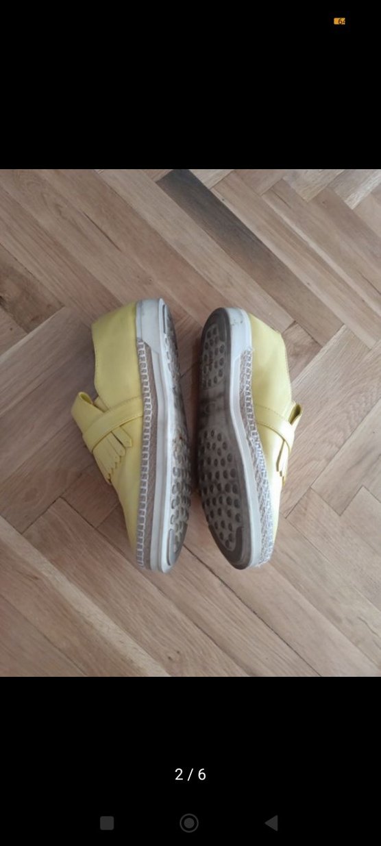 Sarı Deri Püsküllü Kadın Loafer - Görsel 4