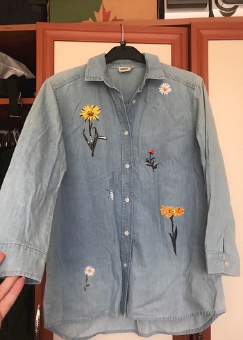 Beymen Club Nakışlı Uzun Kollu Denim Gömlek