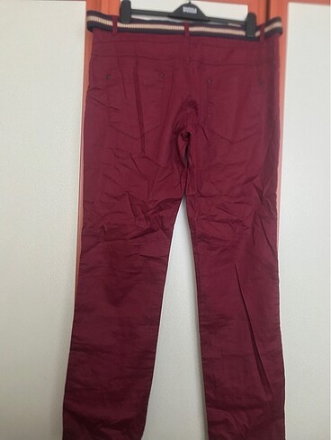46 Beden bordo Renk koton keten pantolon