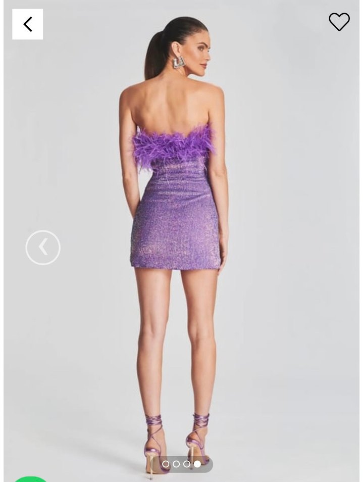 Deep Atelier Payetli Mini Mor Straplez Abiye Elbise - Görsel 2