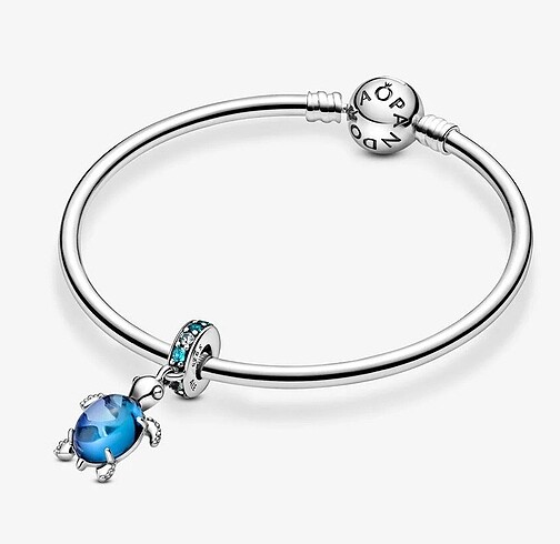 Pandora Murano Camı Denizi Kaplumbağası Sallantılı Charm