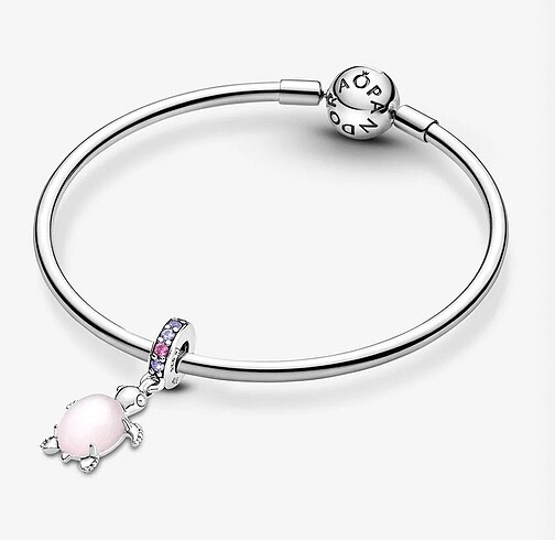  Beden Murano Camı Pembe Deniz Kaplumbağası Sallantılı Charm