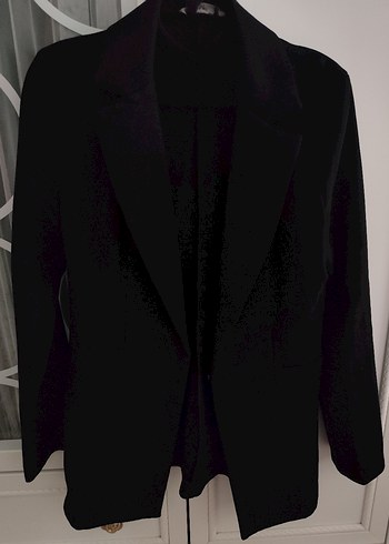 Diğer Siyah Klasik Belden Oturmali Blazer Ceket