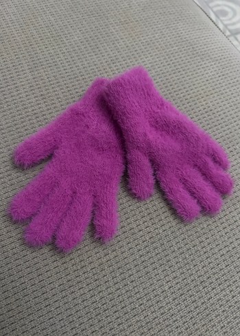 Pembe Kız Çocuk Örgü Eldiven - Görsel 2