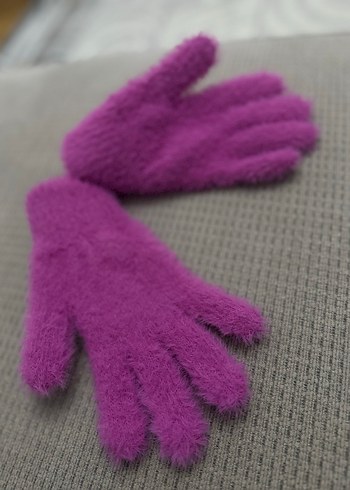 Pembe Kız Çocuk Örgü Eldiven - Görsel 5