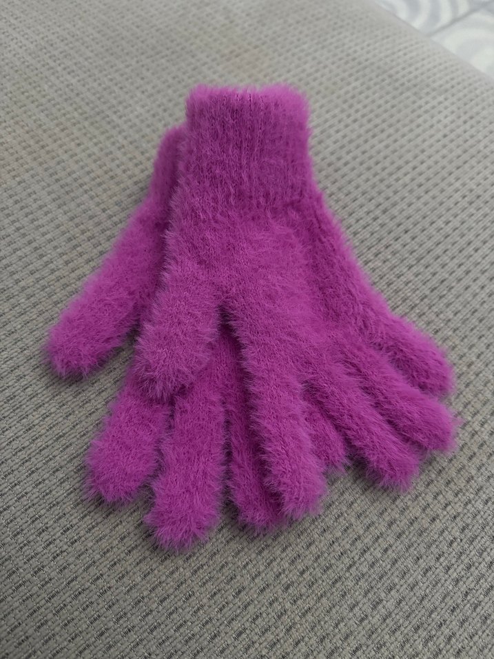 Pembe Kız Çocuk Örgü Eldiven - Görsel 4